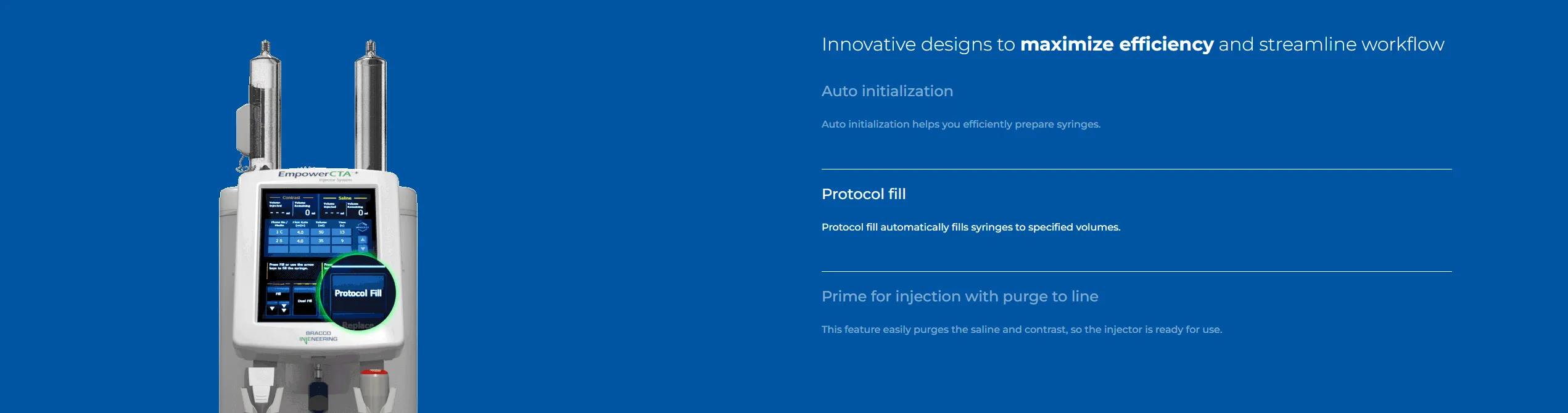 EmpowerCTA+ injector workflow page, step two of the guided sequence