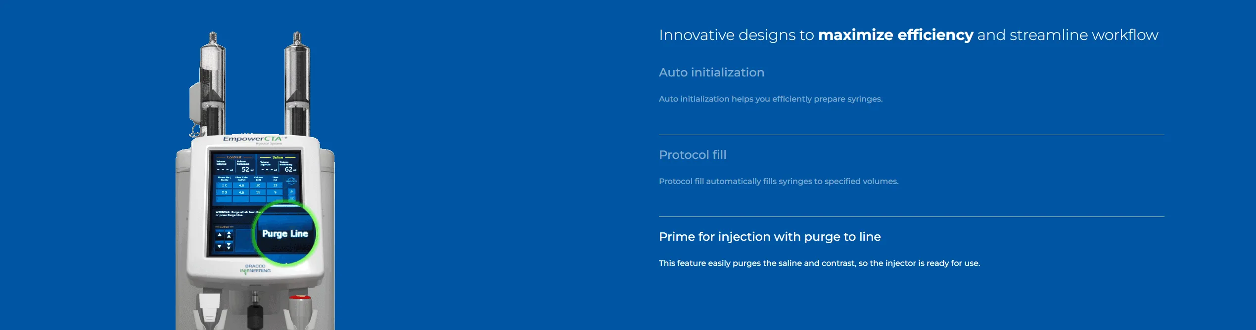 EmpowerCTA+ injector workflow page, step three of the guided sequence