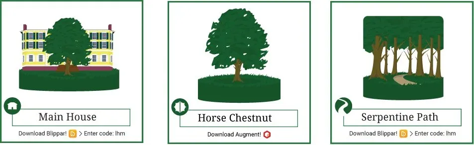 AR marker cards designed for the augmented reality layer