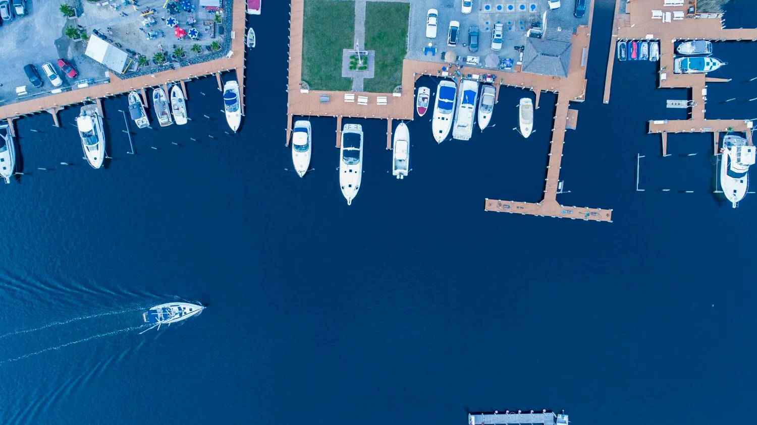 Aerial photograph of a dock at Forked River