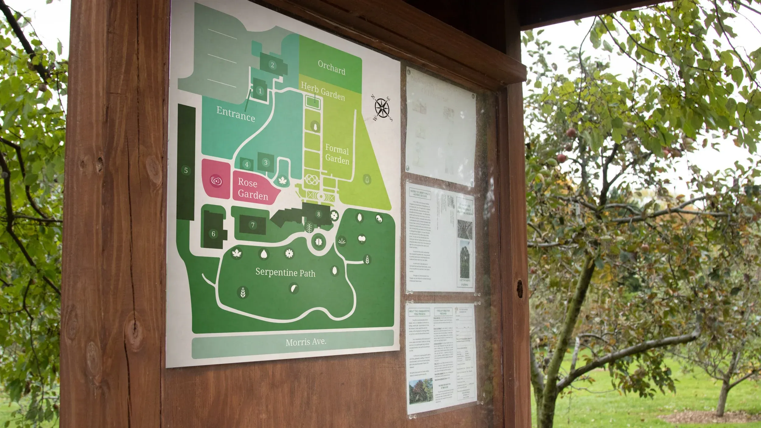 Printed map mockup for Liberty Hall Grounds