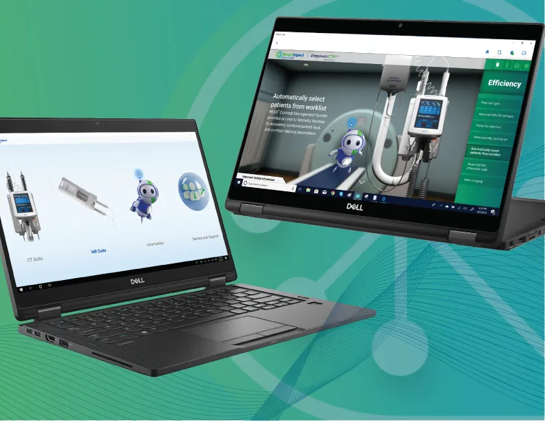SmartInject application shown across laptops