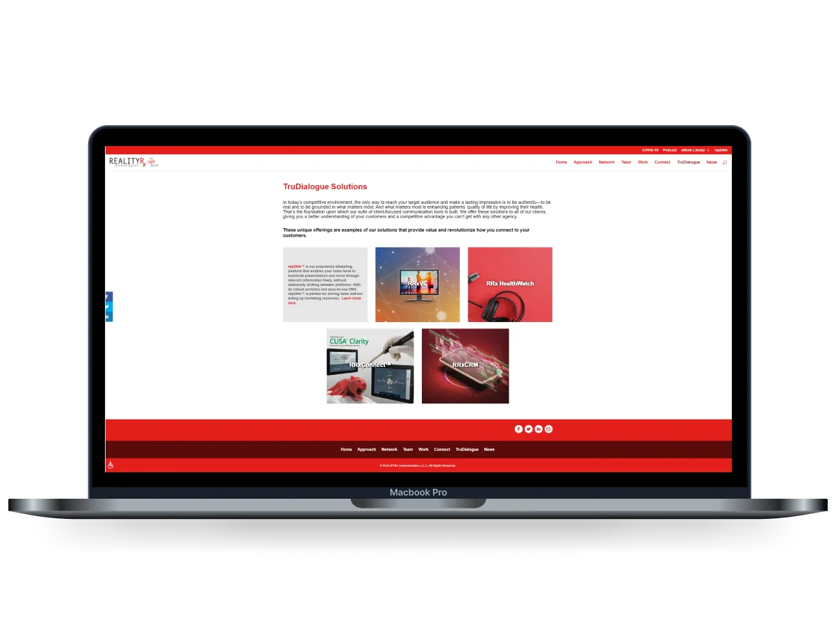 TruDialogue platform shown on a laptop, a patient and practitioner listening platform