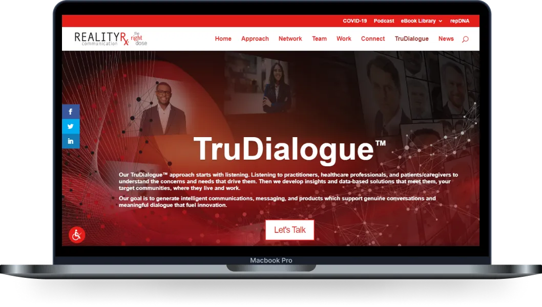 TruDialogue platform screens across pages